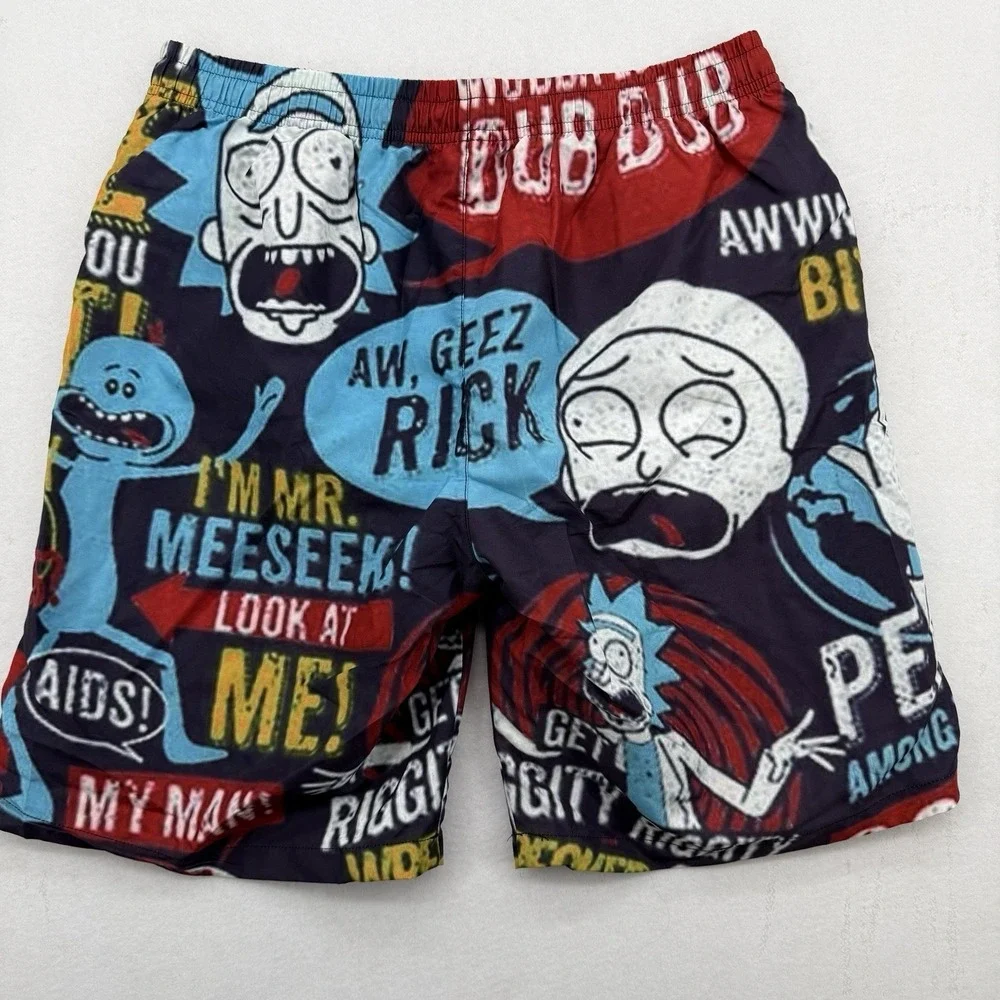 Rick And Morty Shorts Swim Trunks Lining Sz Large L 9